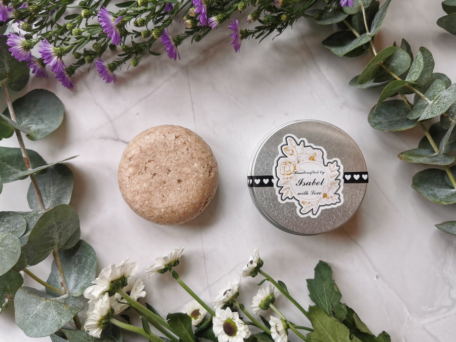 Organic Rose Powder Shampoo Bar. Gentle and nutritious shampoo bar for smooth and shiny hair. Use as normal shampoo products and you will find it amazing of the result.